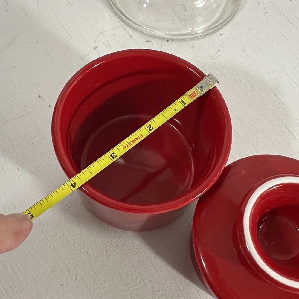 Butter bell red ceramic - Picture 3 of 7